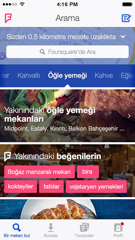 Yepyeni Foursquare sizlerle