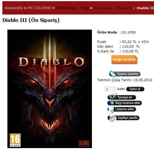 Diablo 3, ön siparişte! İşte fiyatı!