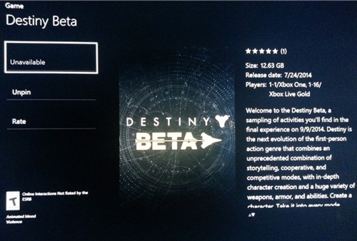 Destiny'nin beta başlangıcı sızdırıldı